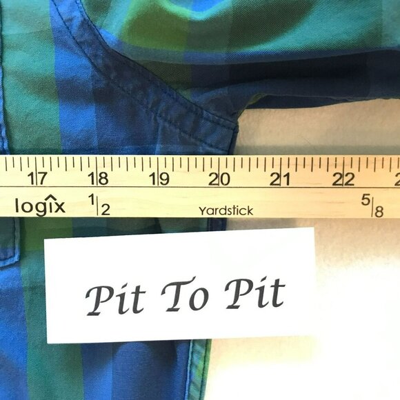 Abercrombie & Fitch Men's Long Sleeve Muscle Shirt Size Small Blue Green Plaid - Picture 13 of 15